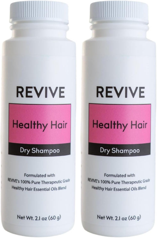 REVIVEEO dry shampoo powder in rosemary jar for oil absorption and a refreshed look.