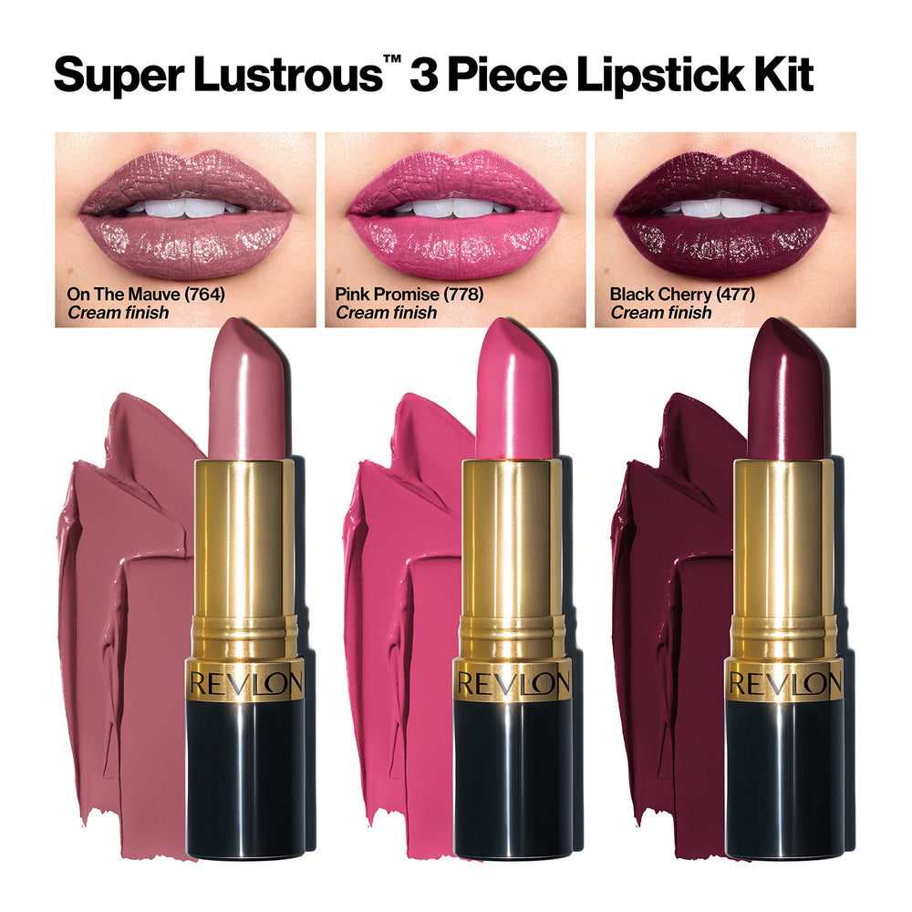 Revlon gift box packaging for Super Lustrous lip kit.