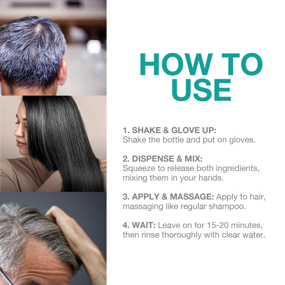 REVO resulting hair after wash shows natural-looking color and shine.