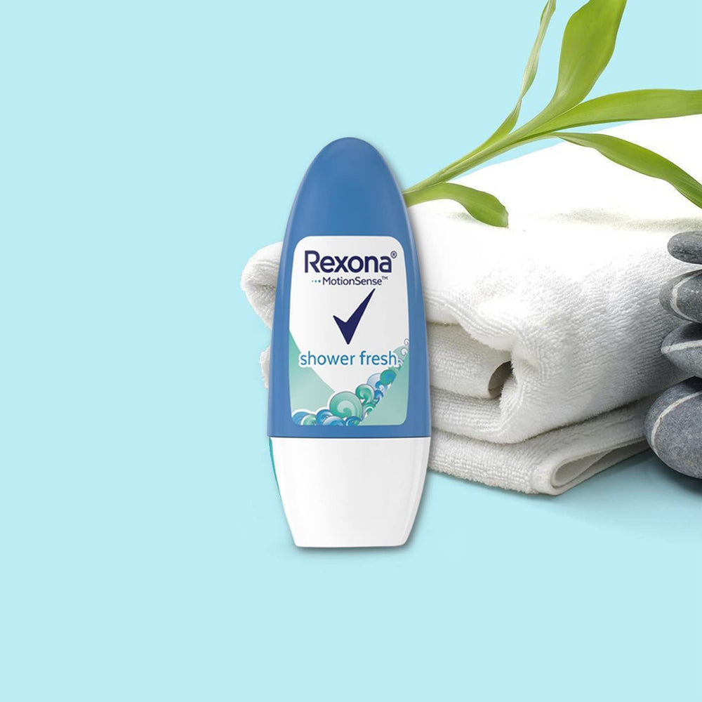 Rexona Shower Fresh motion-sense technology close-up suggests responsive freshness.