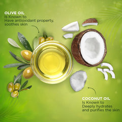 Product shot highlights creamy texture of Rexona Silky Soft Skin with coconut and olive oils.