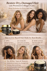 REYMIL Collagen Hair Mask with argan oil glow for silky finish.
