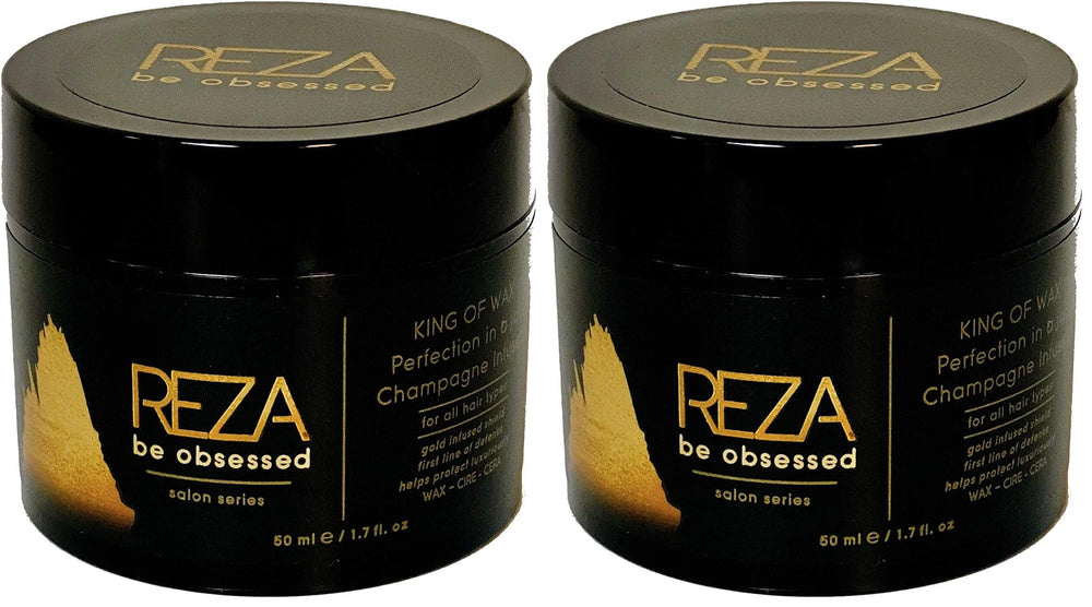 Reza King of Wax bottle front view showing premium styling hold