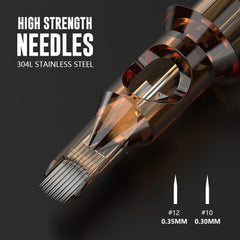 RHEIN needle configurations include #10, #12, RL, RS, RM for versatility.