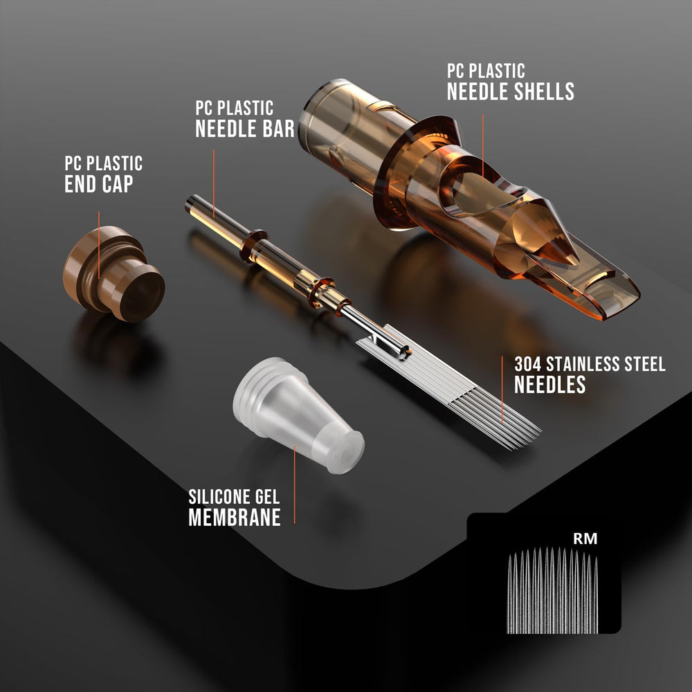 RHEIN transparent brown housing showing clear ink flow for visibility.
