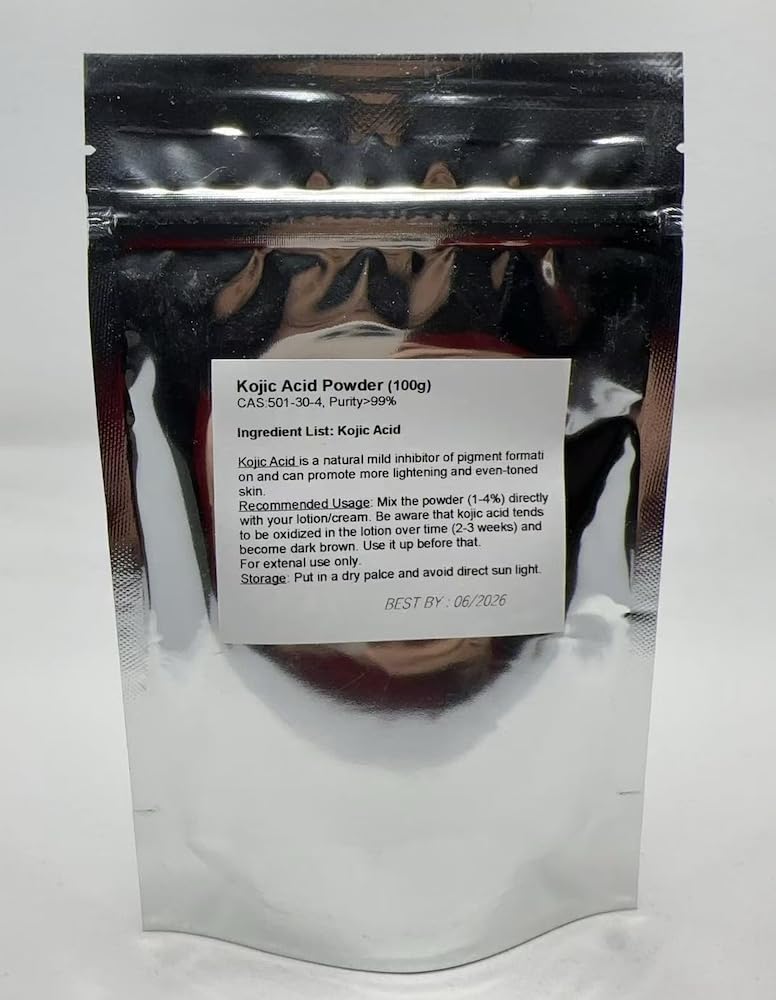 Rice Essence Kojic Acid Powder two-pack packaging for organized storage