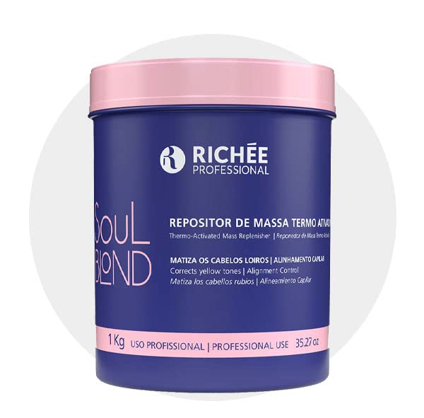 Richée Professional Soul Blond thermo-activated kit for color correction and deep hydration.