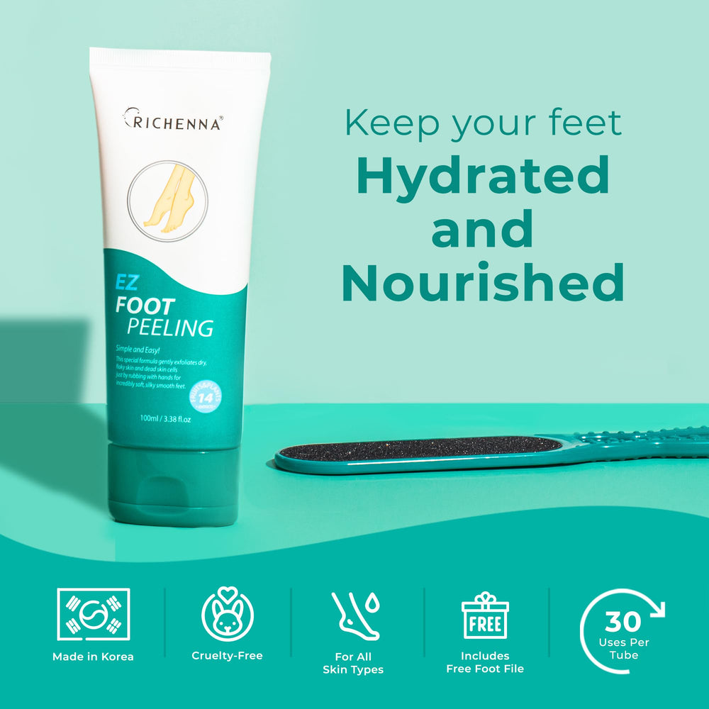 Richenna EZ Foot File included for at-home spa-like foot care.