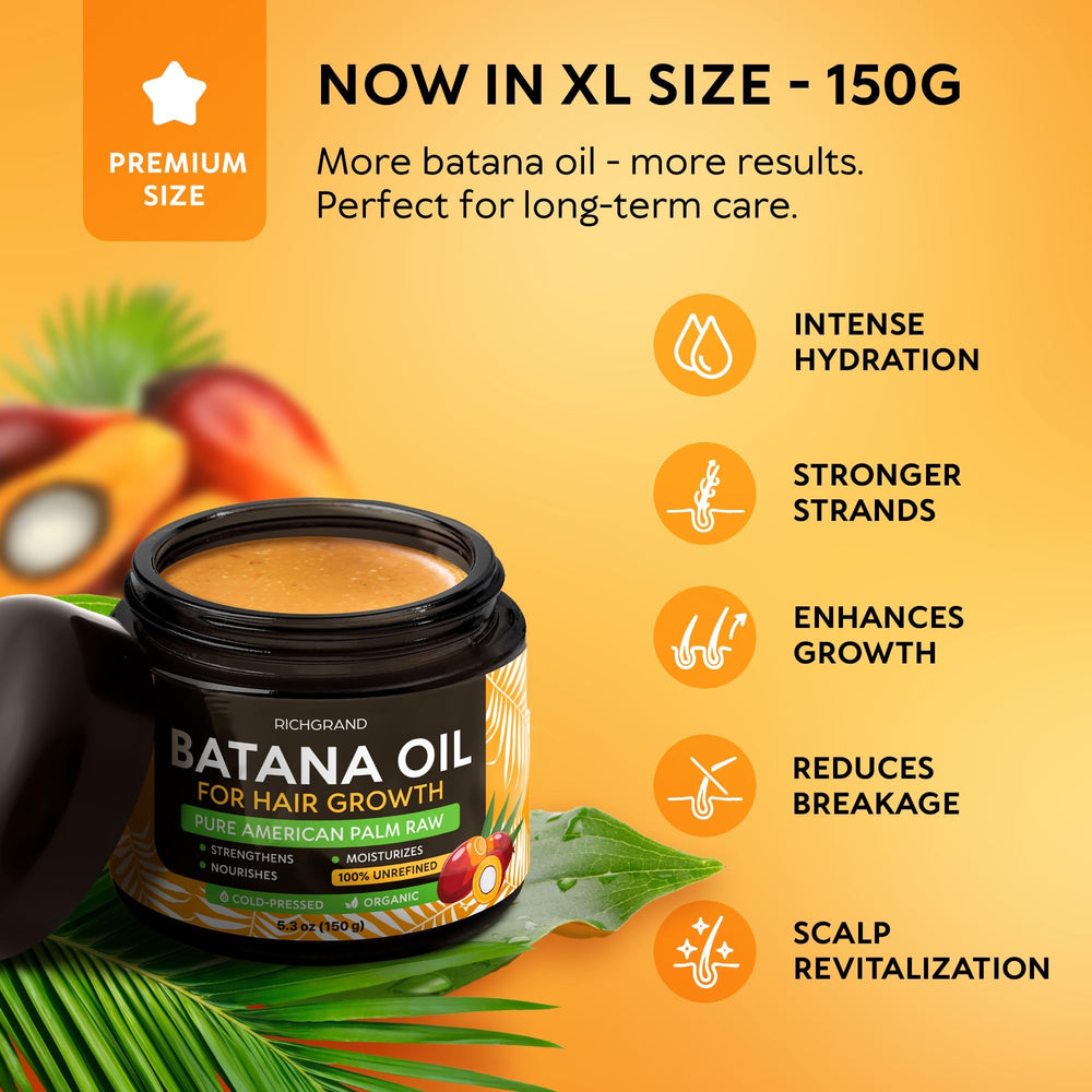 RICHGRAND Batana Oil texture close-up highlights creamy, nourishing consistency.
