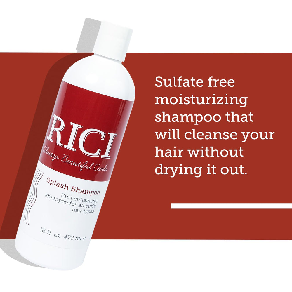 Creamy lather from RICI Splash Shampoo nourishes curls