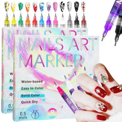 Ricishiy nail art pens set with 12 colors packaging enables versatile DIY designs