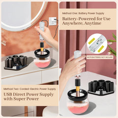 RICRIS cleaner offers USB or battery power for travel cleaning anywhere.