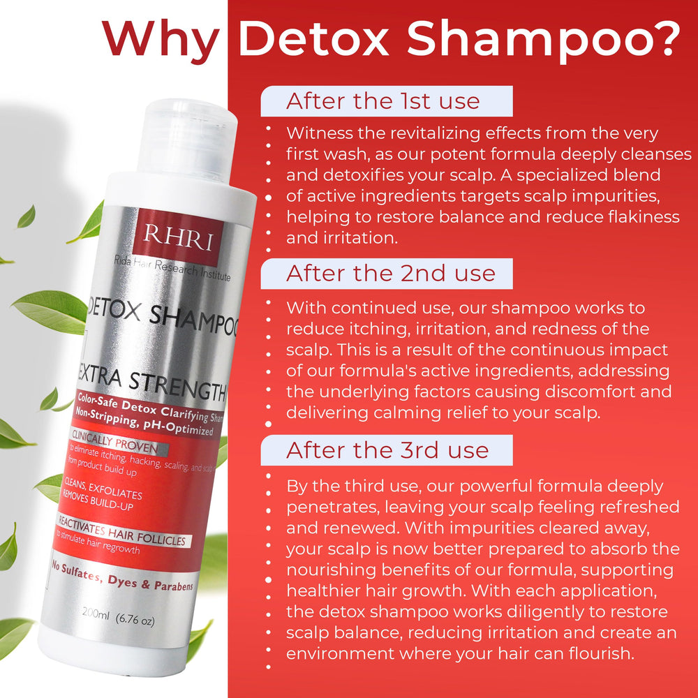 Rida Detox Shampoo texture close-up shows rich consistency