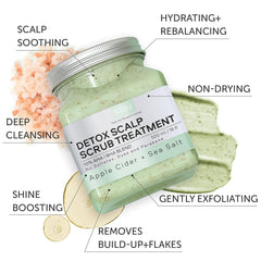 Apple cider droplets emphasize natural detox in RHRI scalp scrub