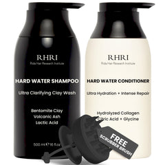Rida Hard Water Shampoo bottle with bentonite clay cleansing mineral buildup and refreshing hair