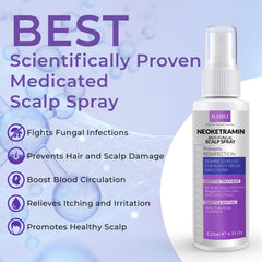 Rida Neoketramin on-scalp spray in use to calm itch