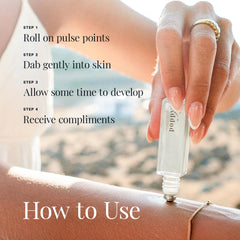 Riddle Poppy Roll-On compact bottle fits in purse for on-the-go scent.