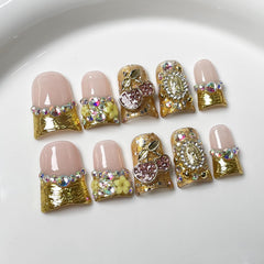 RIICFDD duck nails set with 24 pieces in 12 sizes for flexible salon-quality fit.