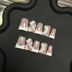 RIICFDD duck press-on nails thick acrylic finish for durable wear
