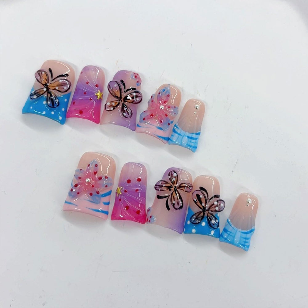 RIICFDD full-cover glossy nails ready for quick at-home manicure