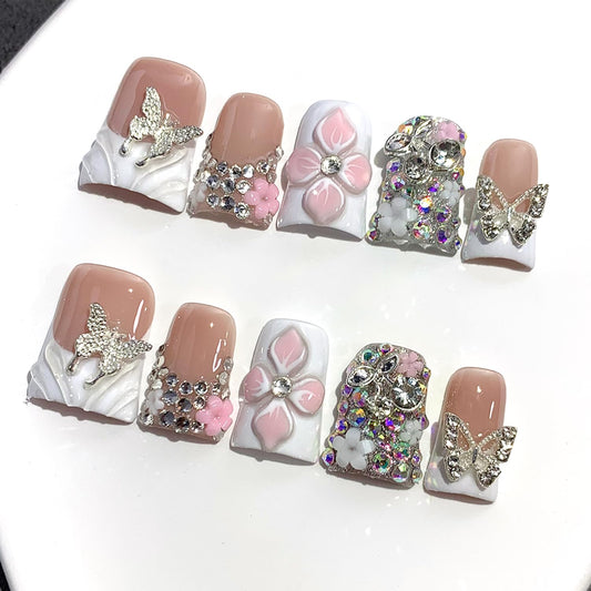 RIICFDD handmade press-on nails in a duck design for at-home salon quality.
