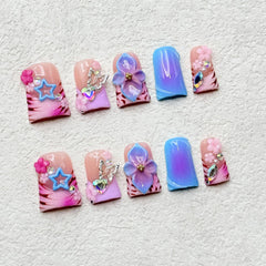RIICFDD luxury rhinestone nail design perfect for parties and events