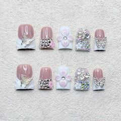 RIICFDD nude pink finish nails offer versatile everyday elegance.