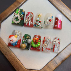 RIICFDD rhinestone decor nails with bling for party-ready style