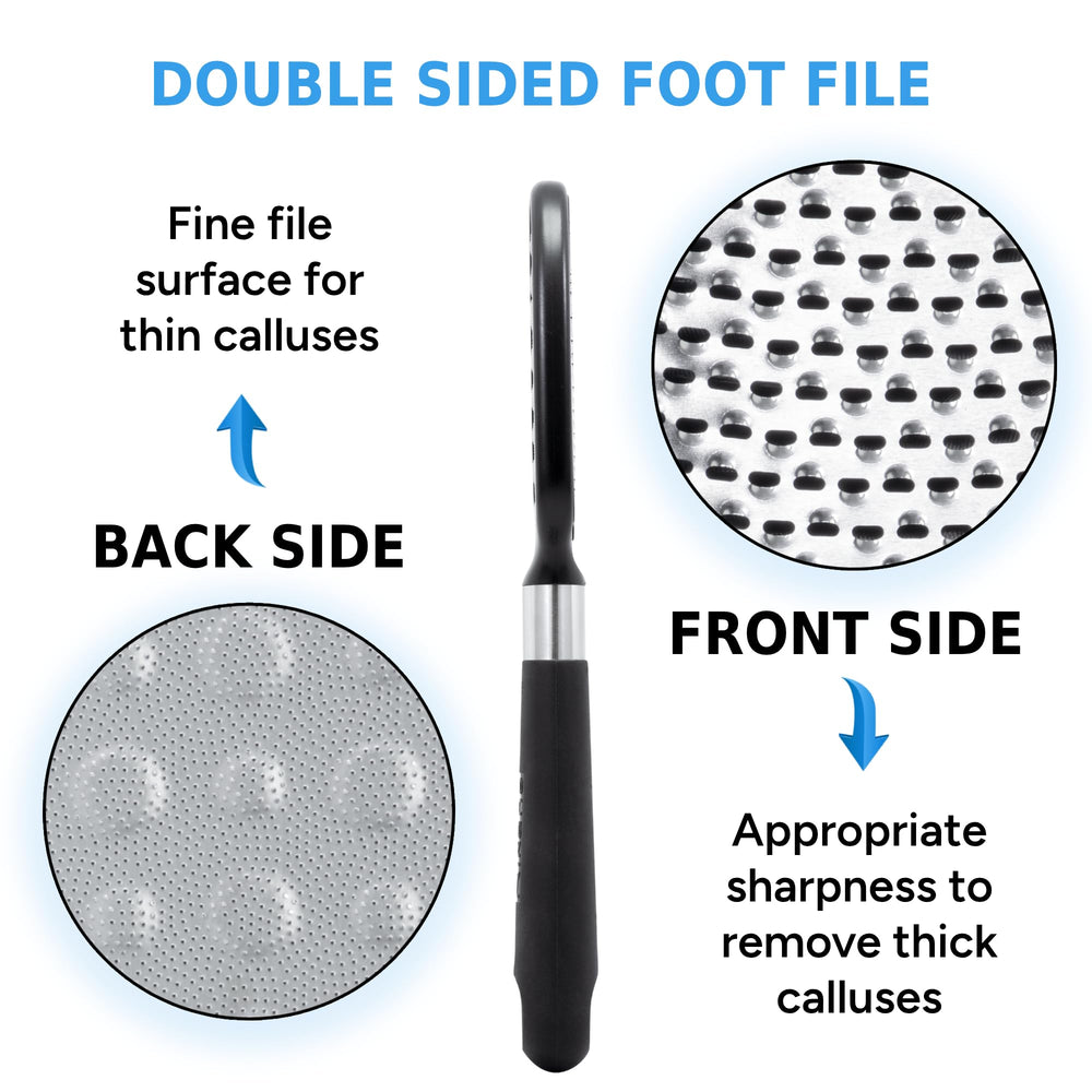 Rikans Foot File detachable catcher catching debris during use