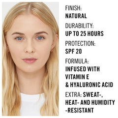 Rimmel Lasting Finish 25HR vanilla texture close-up shows creamy, blendable formula