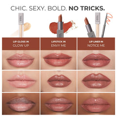 Rinna Beauty Envy Me Lipstick cool-brown swatch highlights creamy, hydrating texture