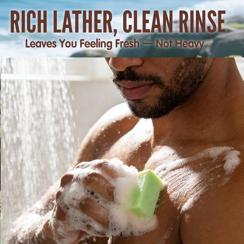 Rinse & Robust ingredients close-up highlighting natural components for rich lather.
