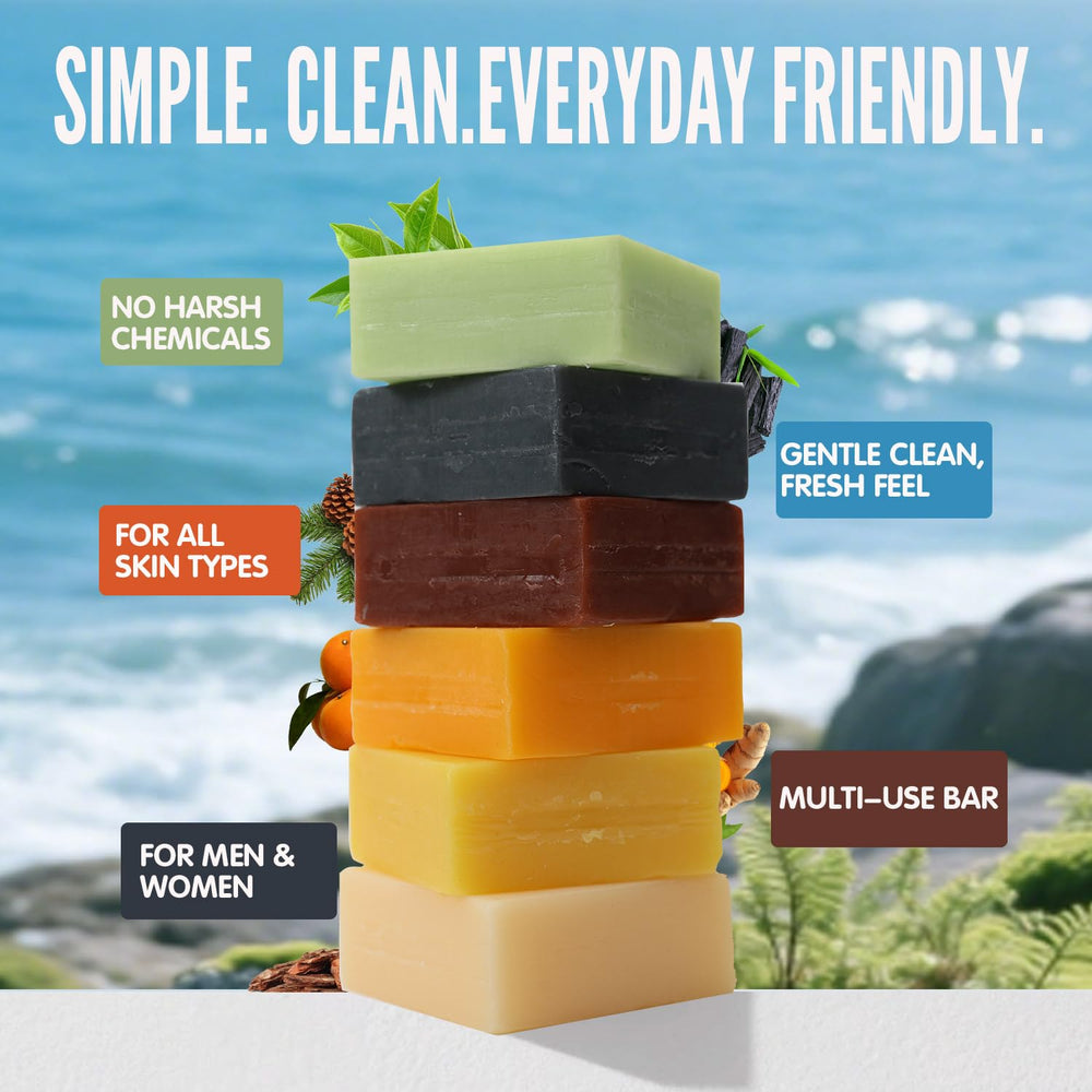 Rinse & Robust ocean bar evokes sea breeze for a refreshing wash.