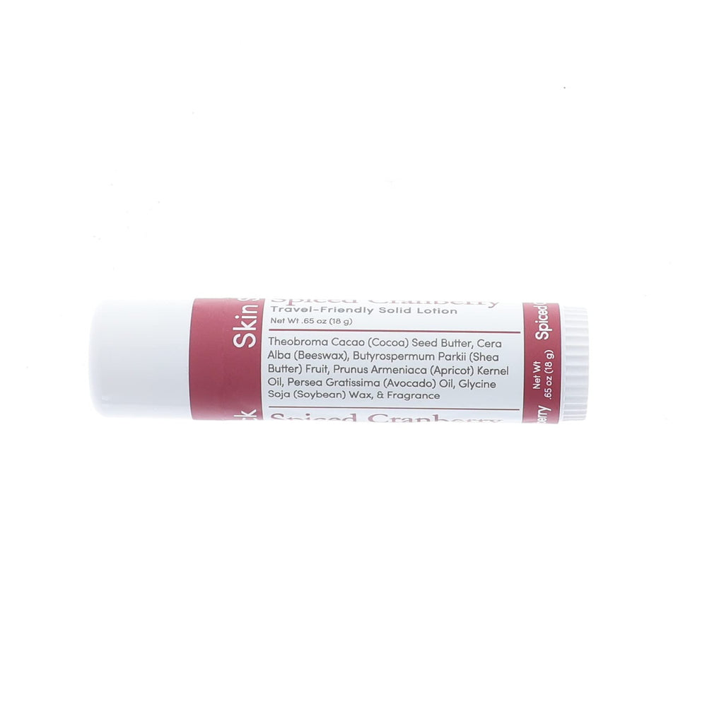 Rinse solid lotion stick highlighting shea and cocoa butter ingredients