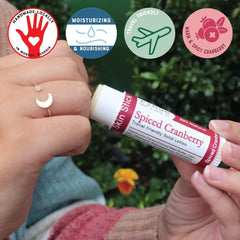 Rinse travel-size lotion stick tucked in a purse for on-the-go care