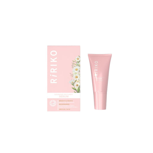 Ririko Advanced Recovery Serum bottle pour shows easy dispensing for quick daily use