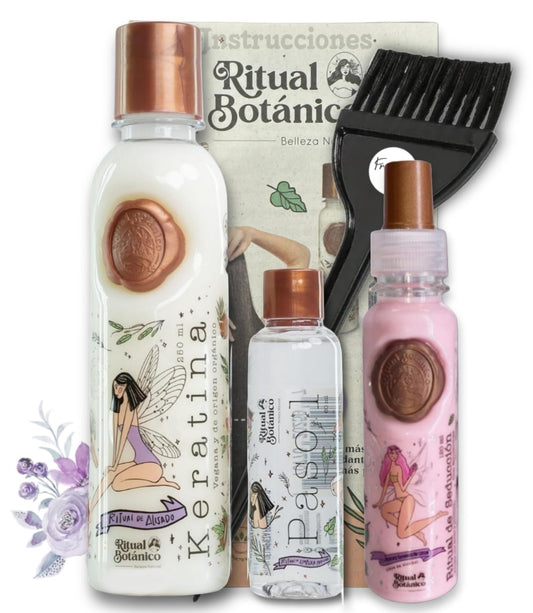 Ritual Botanico Keratina bottle shows vegan formula for natural hair smoothing