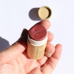 River Organics blush stick packaging in a recyclable tube.
