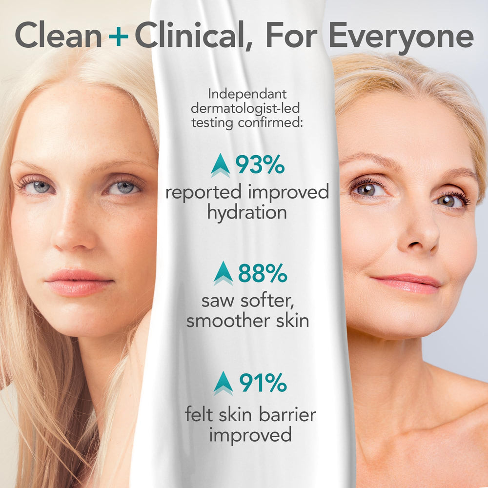 Riversol being patted onto cheek to show non-greasy absorption.