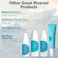 Riversol bottle highlighting fragrance-free, vegan, and hypoallergenic features.