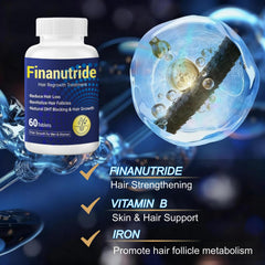 Fihnasteride bottle beside glass during morning routine for consistent use