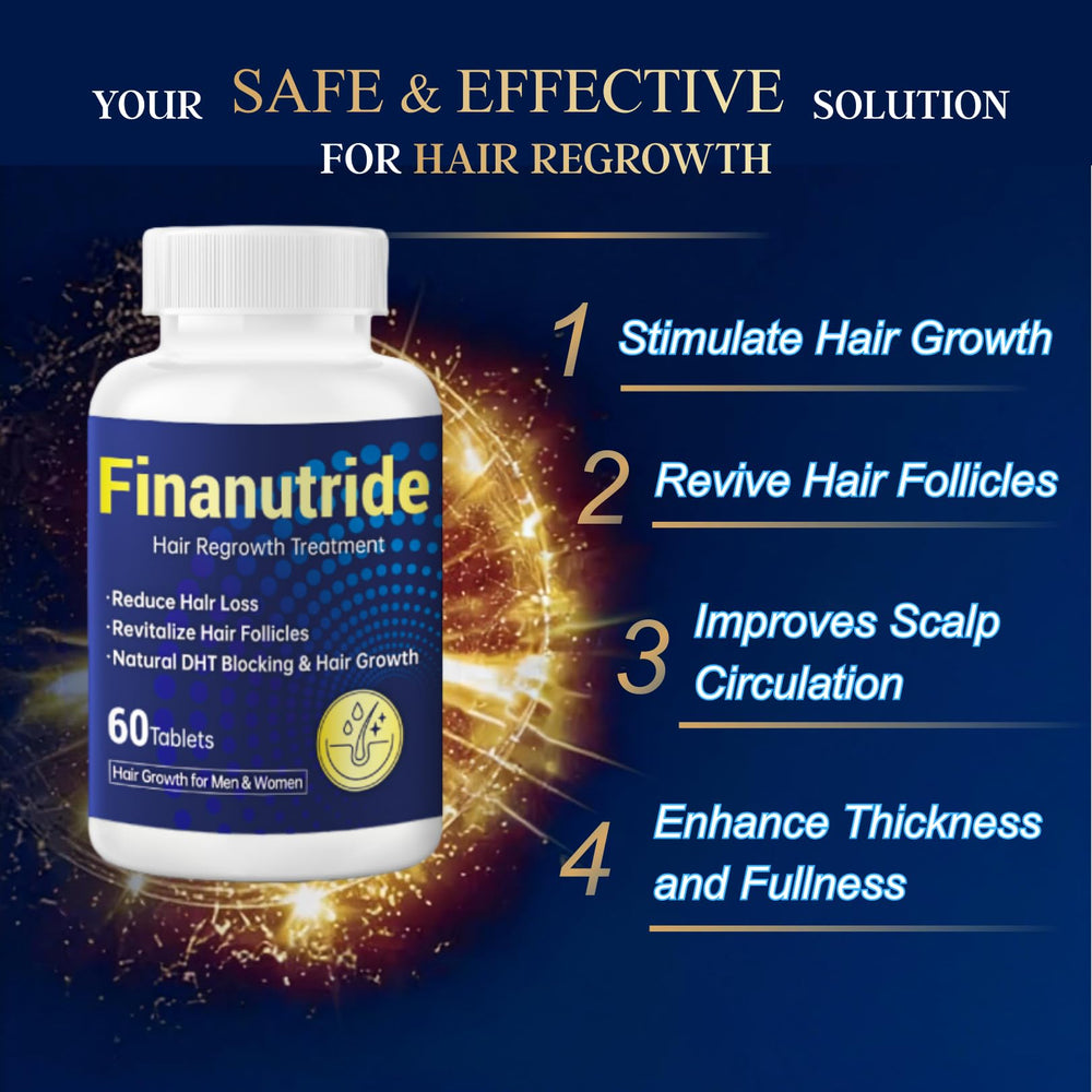 Close-up of Rivocoda Fihnasteride tablets showing natural DHT-blocking ingredients