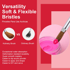 RIYUEXING acrylic nail brush with large round head for broad coverage and detailed work.