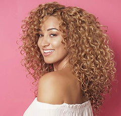 Rizos Curls Hydrating Shampoo packaging closeup featuring branding and moisture promise.