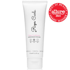 Rizos Curls Deep Conditioner's jar highlights frizz control and softness.