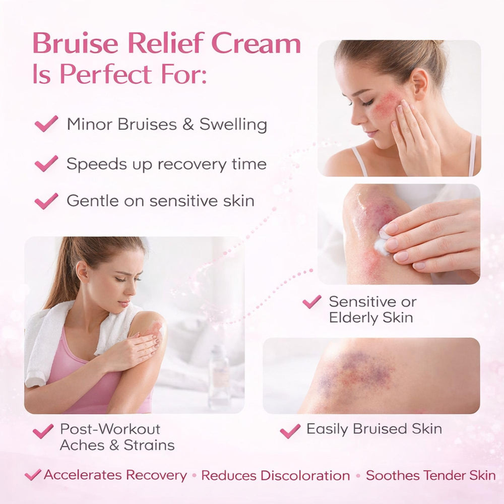 RMCYDS Bruise Cream bottle featured in daily routine setup