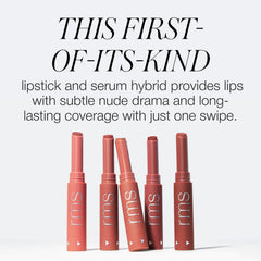 RMS Beauty Legendary Serum Lipstick The Nudes natural shade on hand