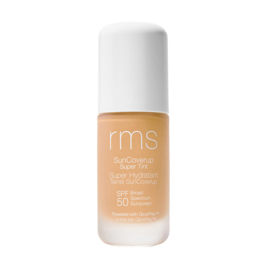 RMS Beauty SunCoverup SPF 50 bottle with tinted base for lightweight protection.
