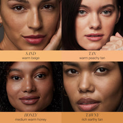 RMS SunCoverup SPF 50 blended on cheek for natural radiance