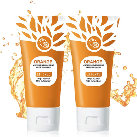 RnemiTe-amo orange enzyme exfoliating gel on the face, gentle cleansing for smoother skin.
